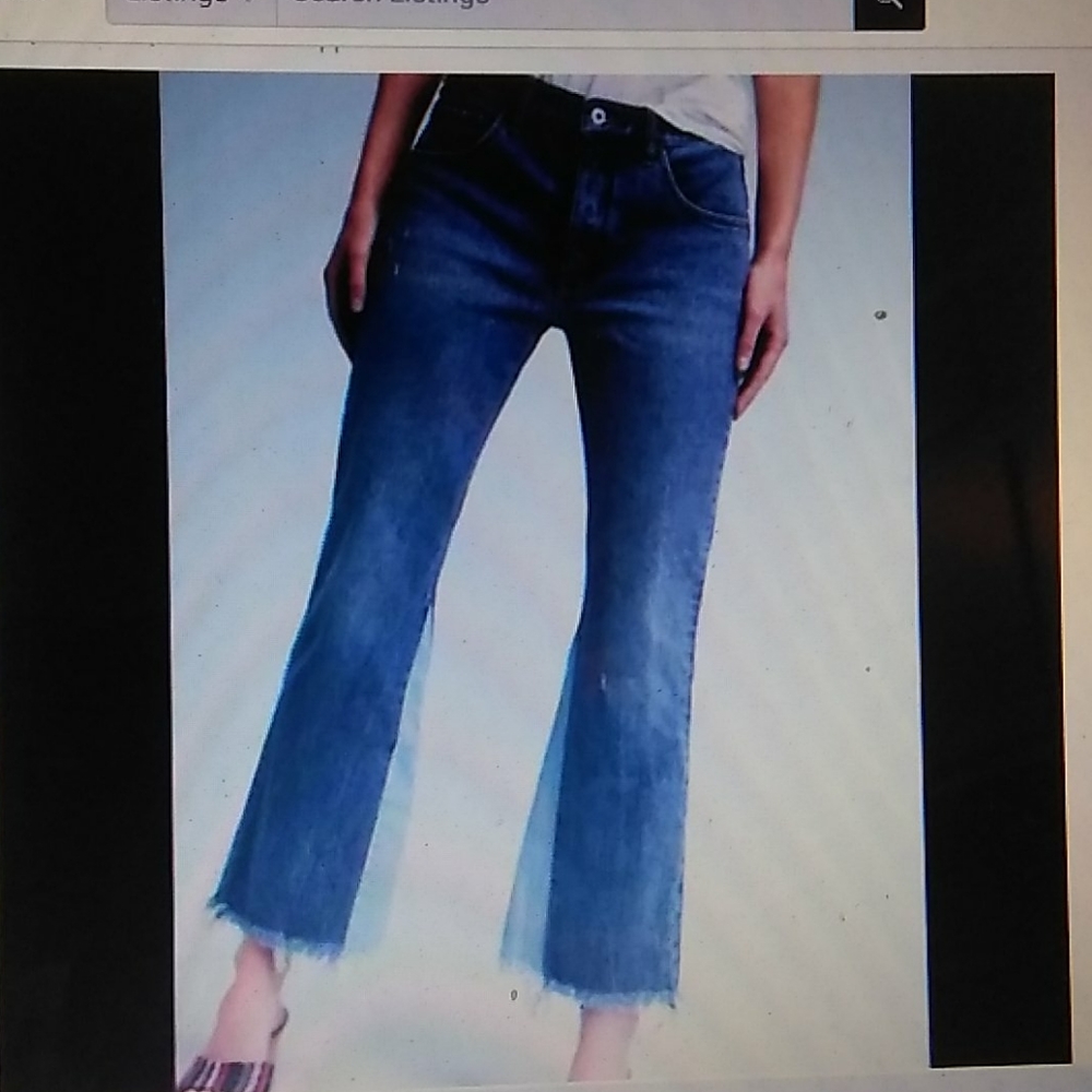 ANTHROPOLOGIE PILCRO CROP FLARE JEANS